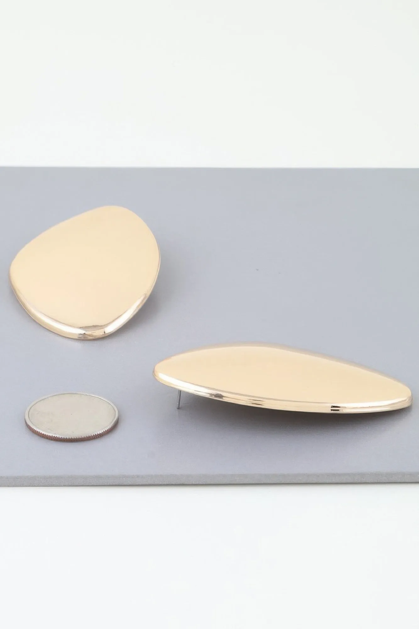Modern Abstract Plate Stud Earrings