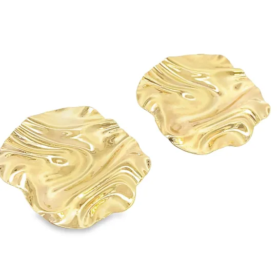 Modern Folded Round Ruffle Earrings (L465)