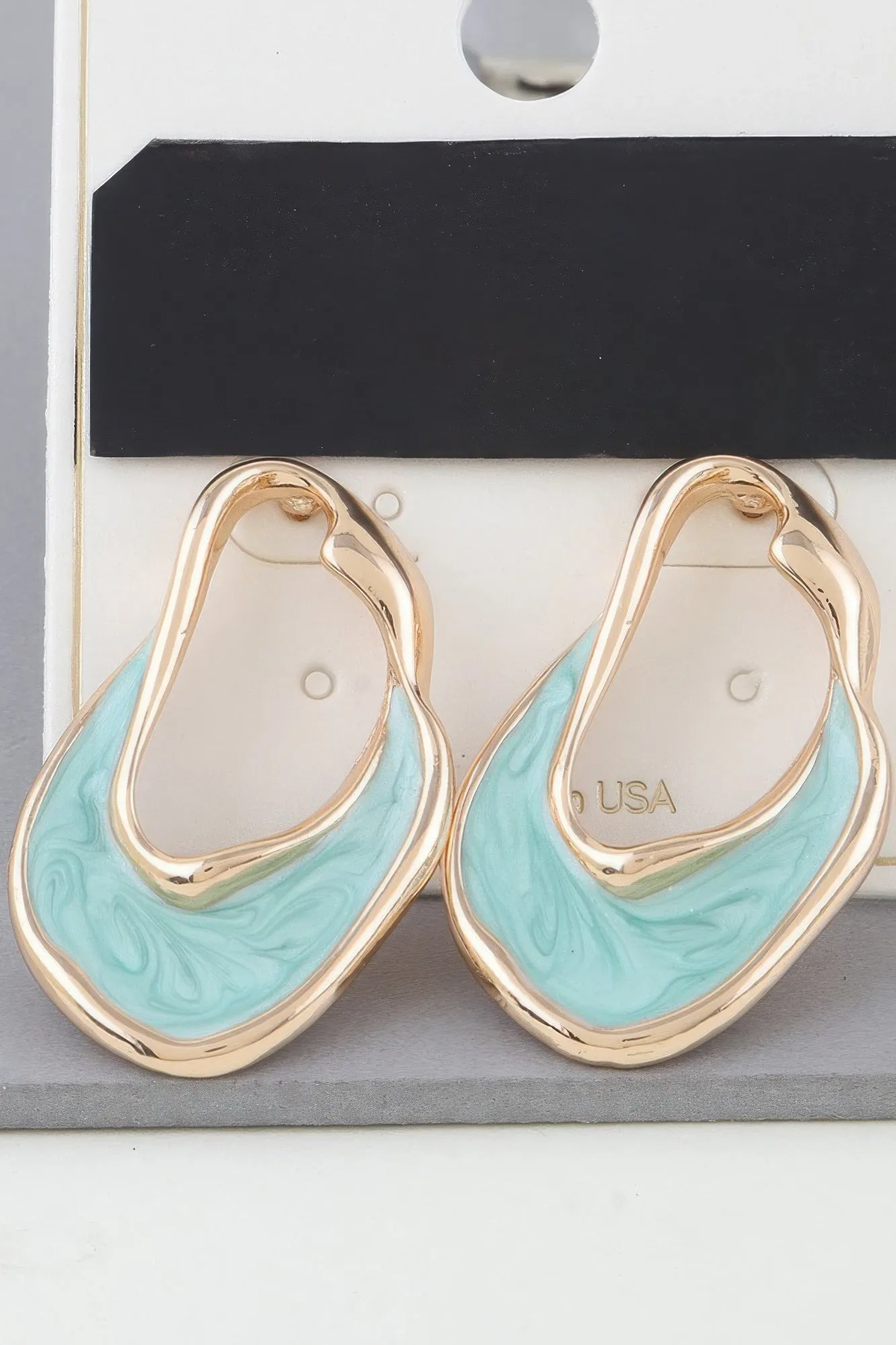 Multi Abstract Marble Ripple Earrings