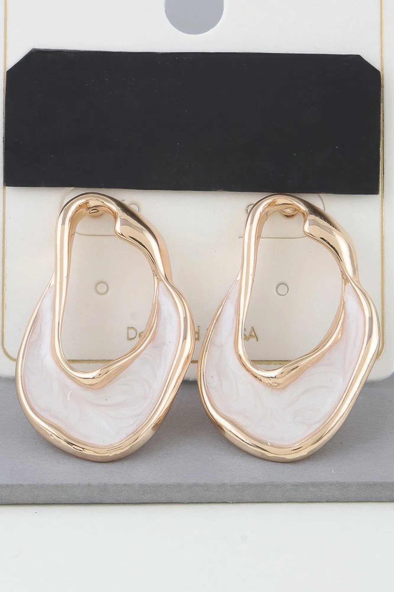 Multi Abstract Marble Ripple Earrings