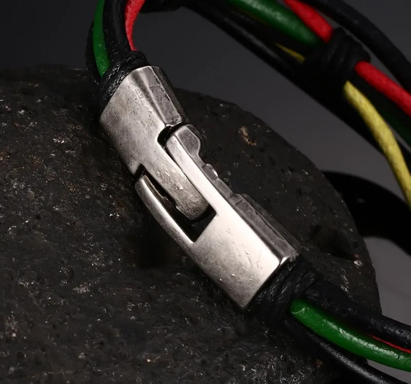 Multi-Layer Genuine Bracelete Leather Man Bracelets for men Casual/Sporty Alloy Hook Link Chain Men Jewelry Bracelets & Bangle