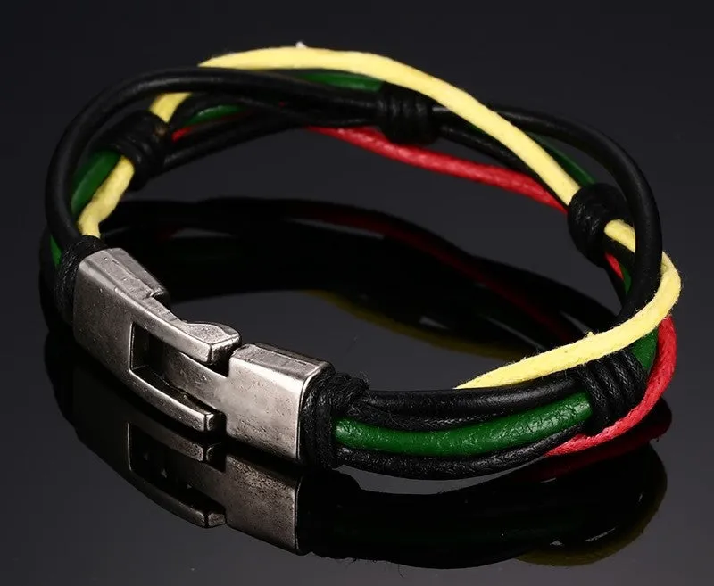 Multi-Layer Genuine Bracelete Leather Man Bracelets for men Casual/Sporty Alloy Hook Link Chain Men Jewelry Bracelets & Bangle