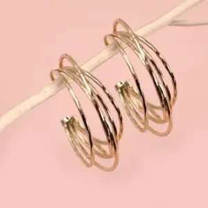 Multi Row Hoop Earrings, Gold