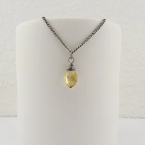 Niobium Wire Wrapped Citrine Pendant