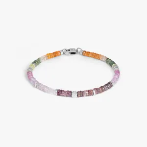Nodo Bracelet with Multi-Colour Sapphire and Sterling Silver