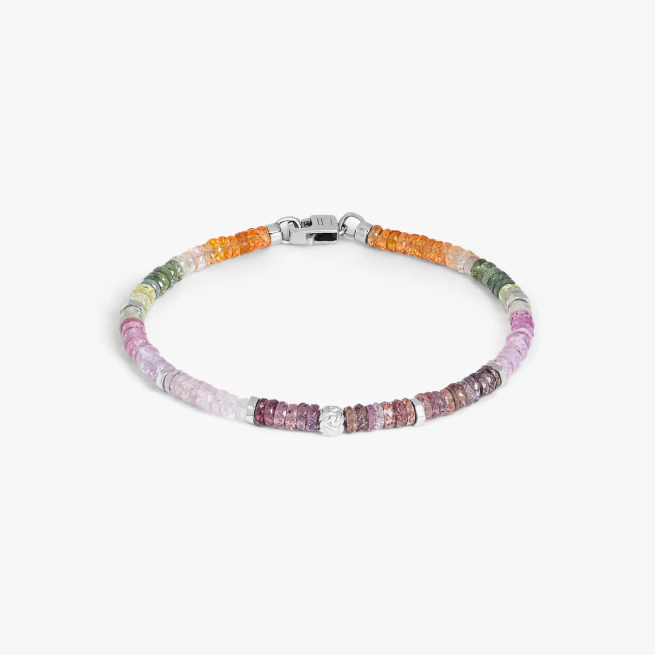 Nodo Bracelet with Multi-Colour Sapphire and Sterling Silver