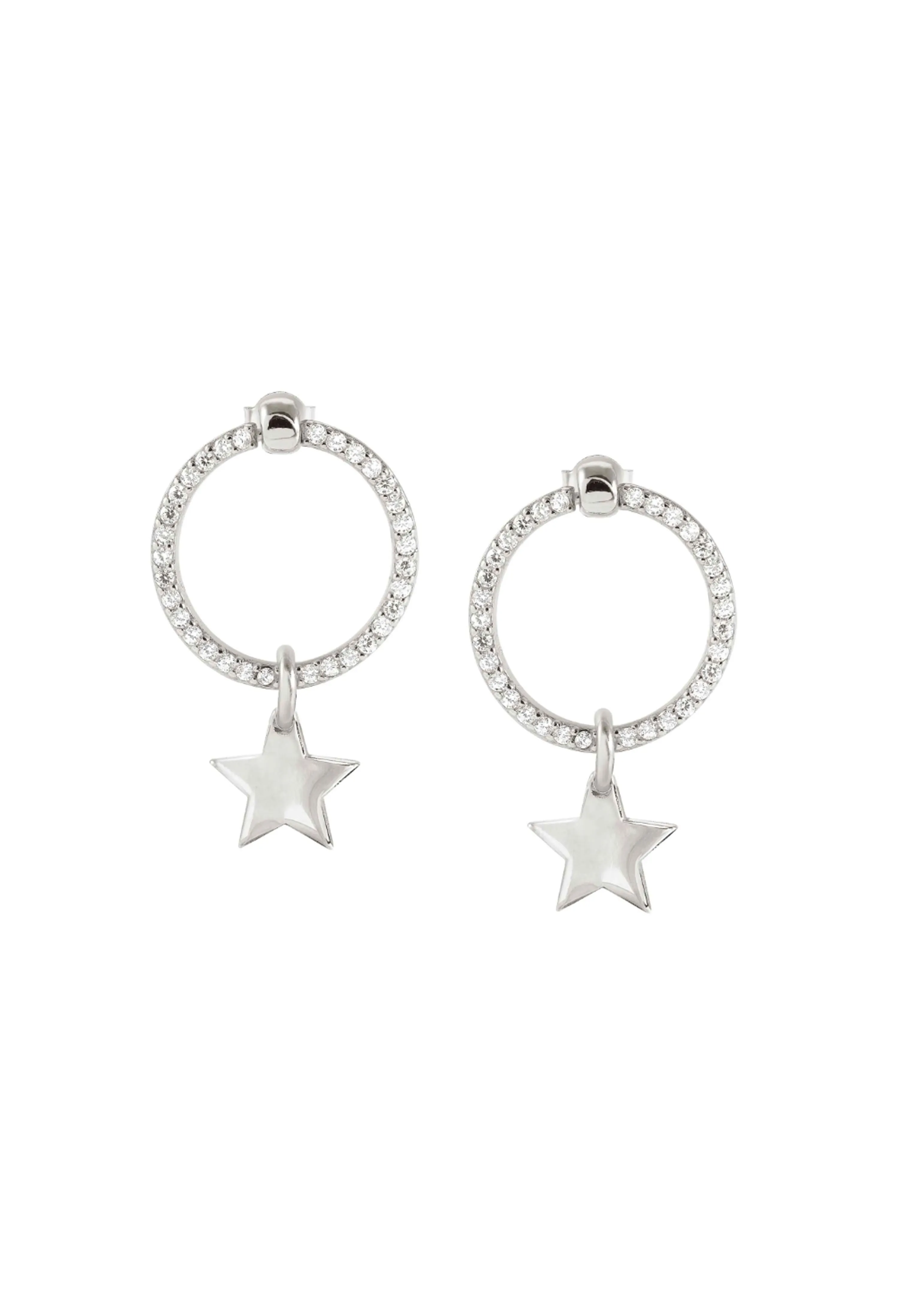 Nomination Chic & Charm CZ Circle With Star Earrings Silver