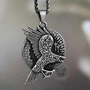 Nordic Raven Stainless Steel Viking Pendant