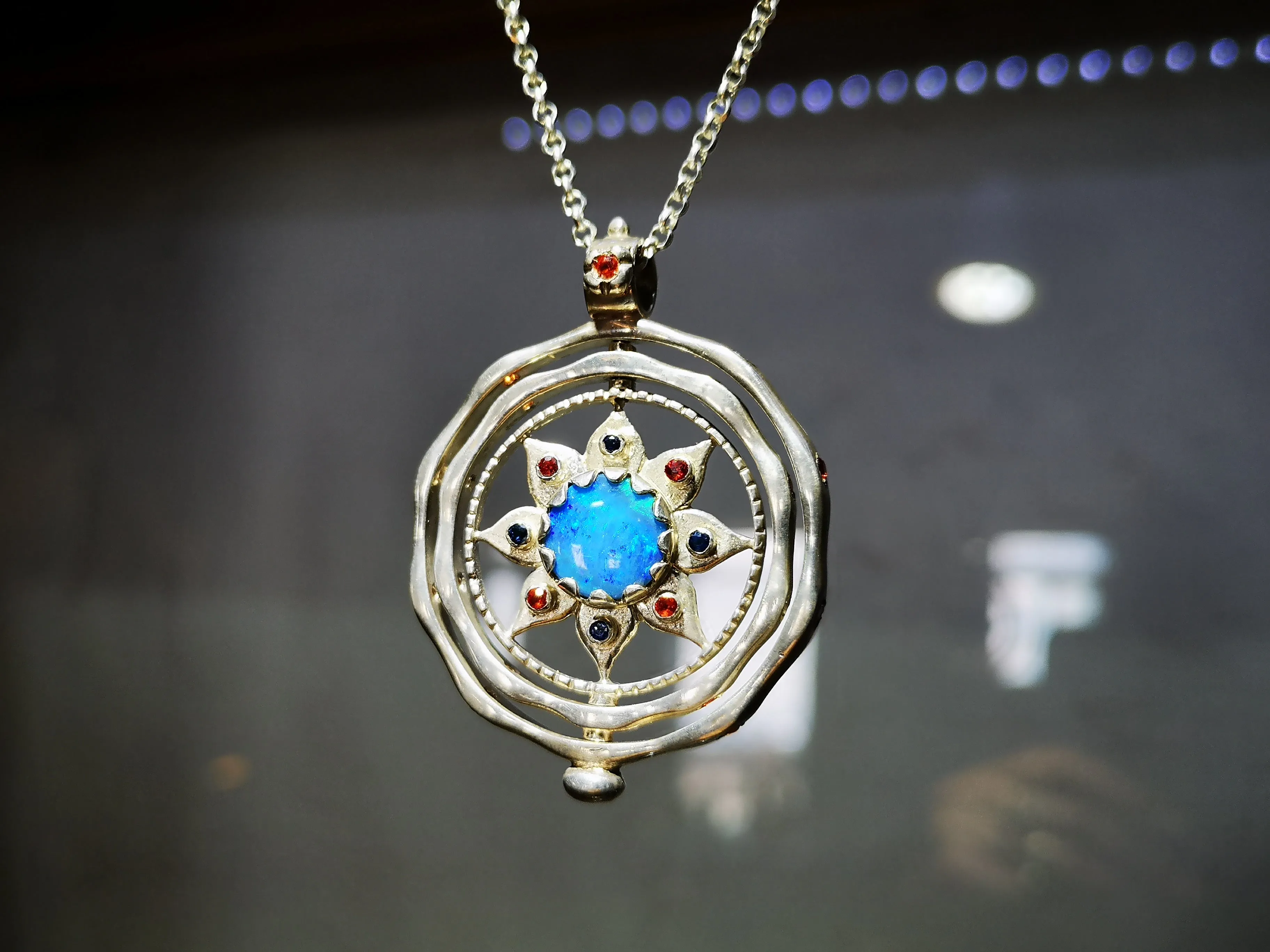 Opal Spinning Star Pendant