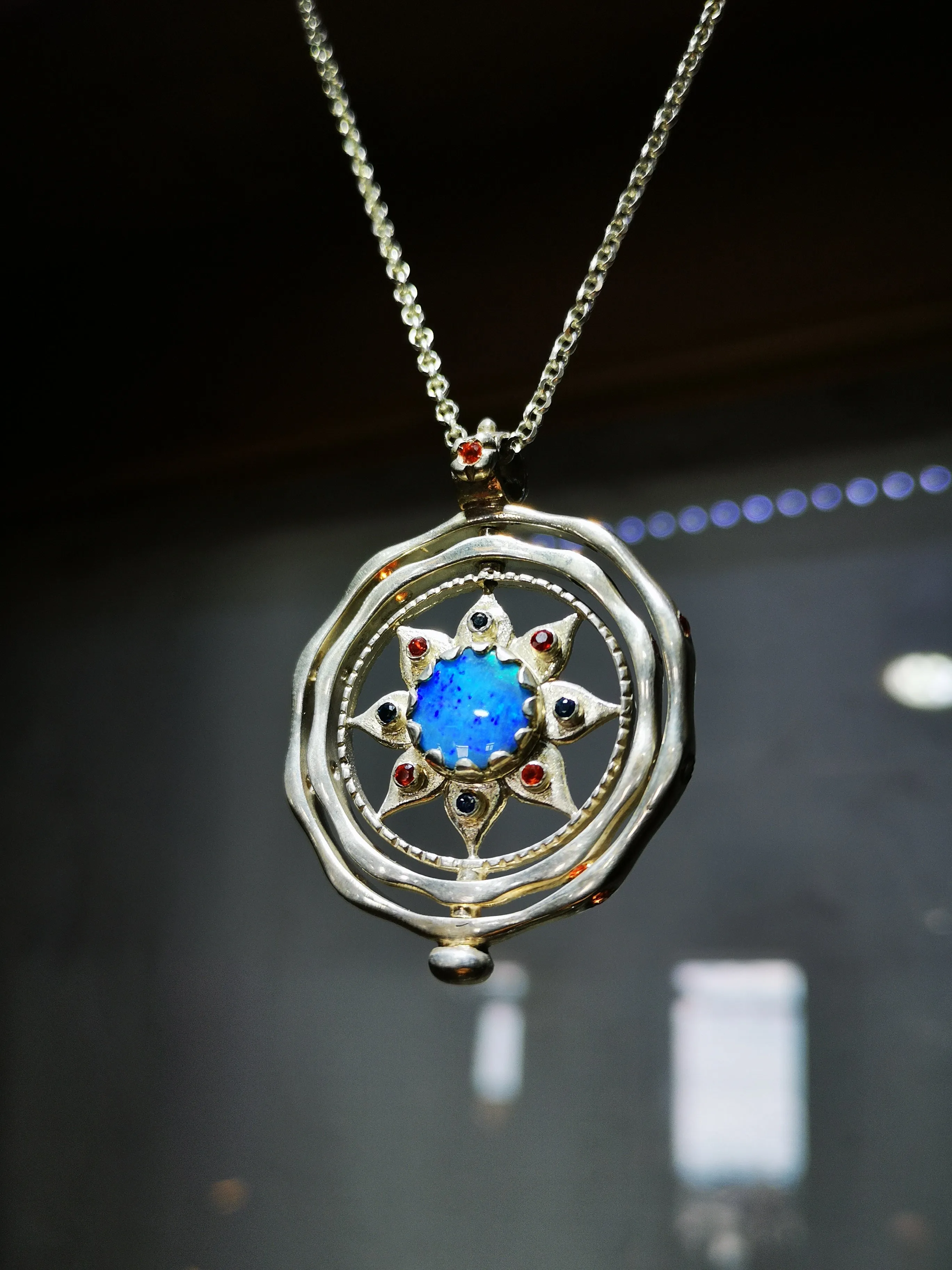 Opal Spinning Star Pendant