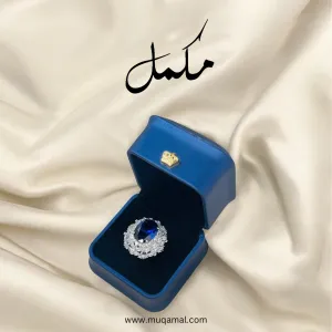 Oval Cut Simulated Blue Sapphire Ring Sterling Silver
