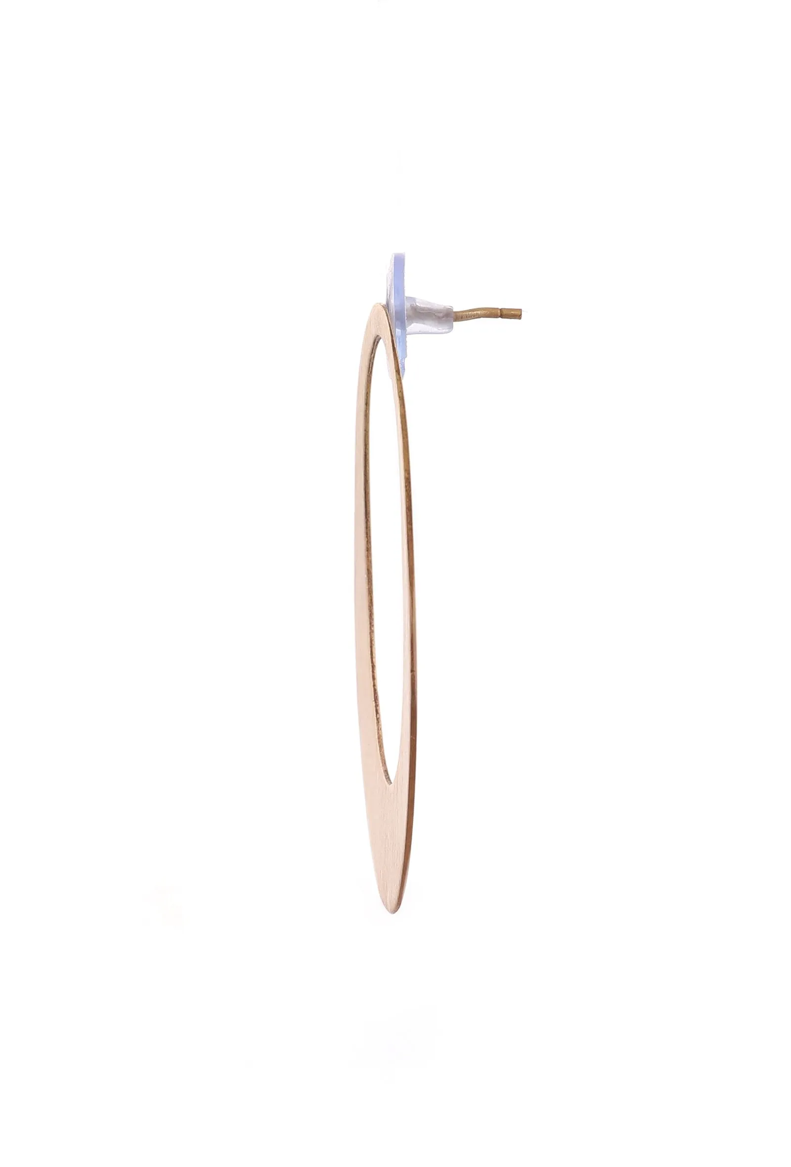 Oval Space Brass Earrings