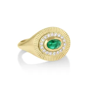 Oval Sunbeam Gemstone Ring
