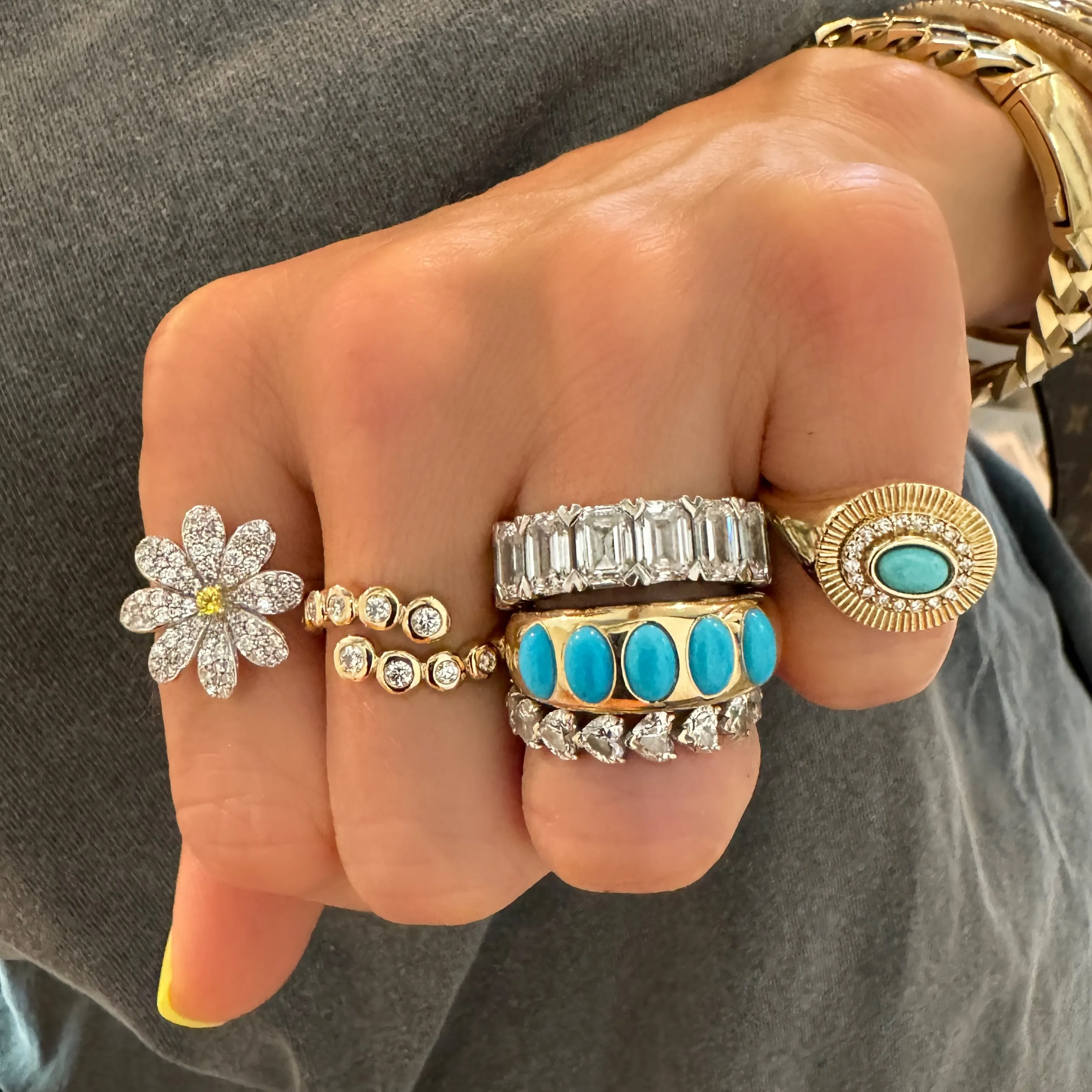 Oval Sunbeam Gemstone Ring