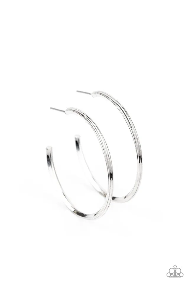 Paparazzi Earring ~ Chic As Can Be - Silver