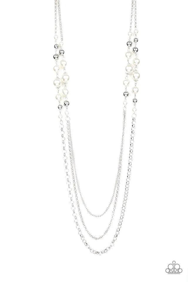 Paparazzi Necklace ~ Charmingly Colorful - White