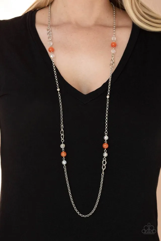 Paparazzi Necklace ~ Teasingly Trendy - Orange