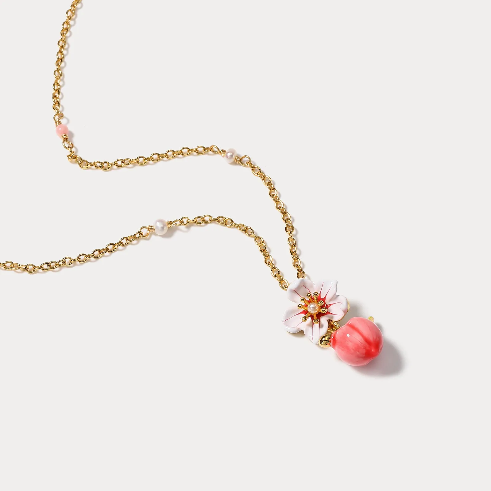 Peach Floral Necklace