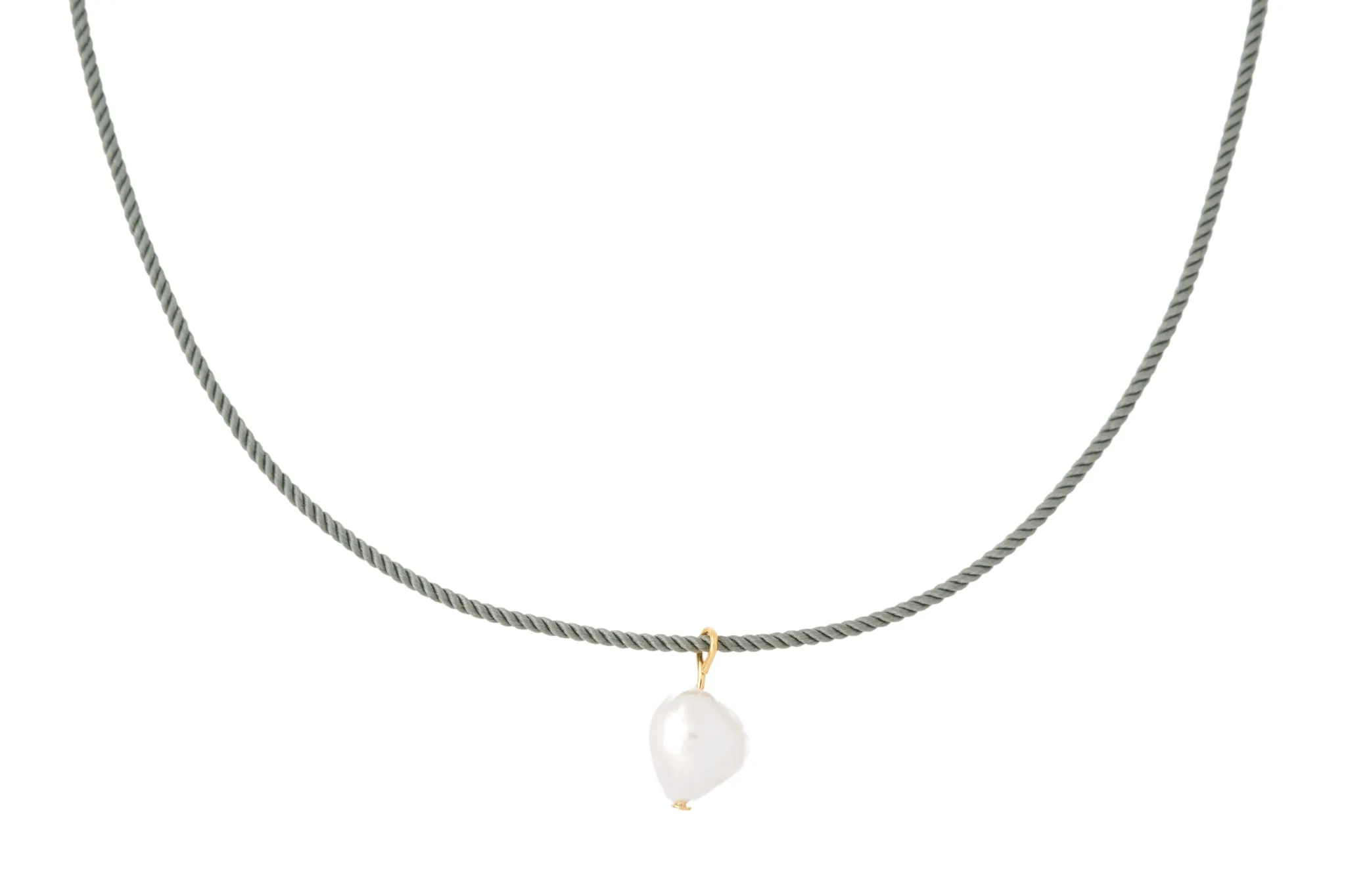 pearl   gray cord necklace