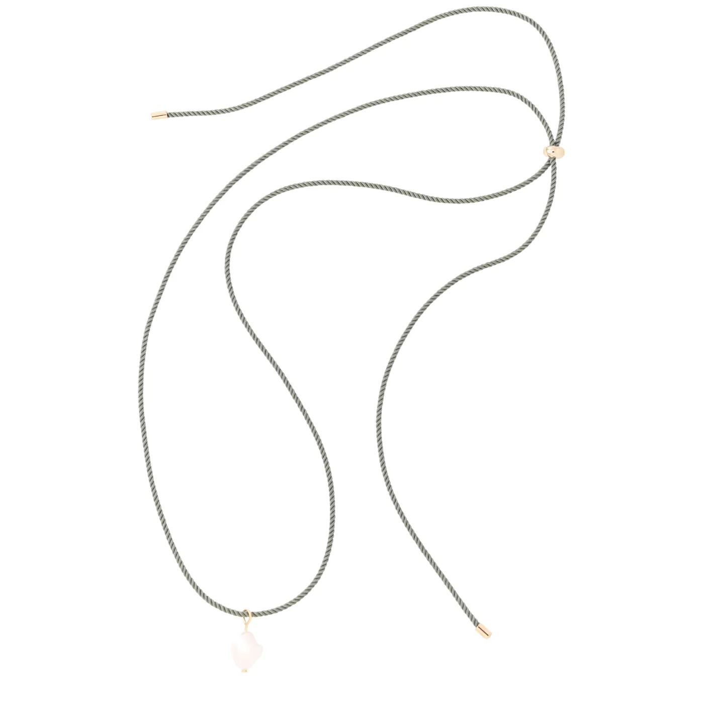 pearl   gray cord necklace