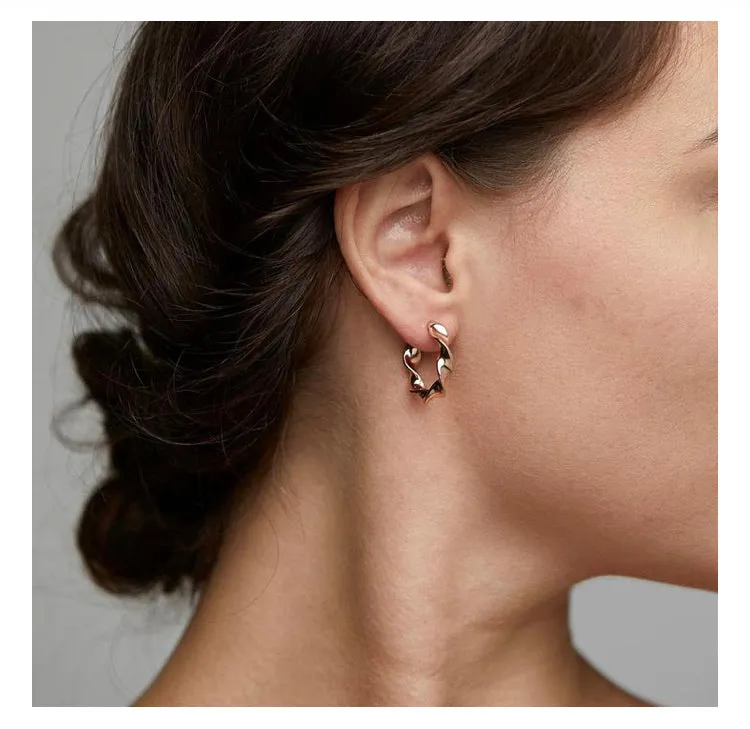 Pilgrim Rosegold Twist Hoops