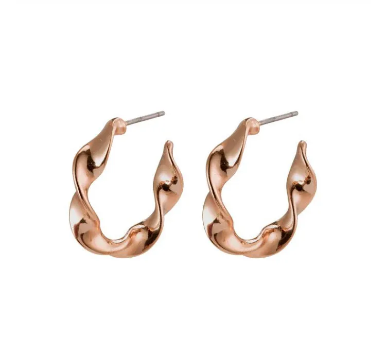 Pilgrim Rosegold Twist Hoops