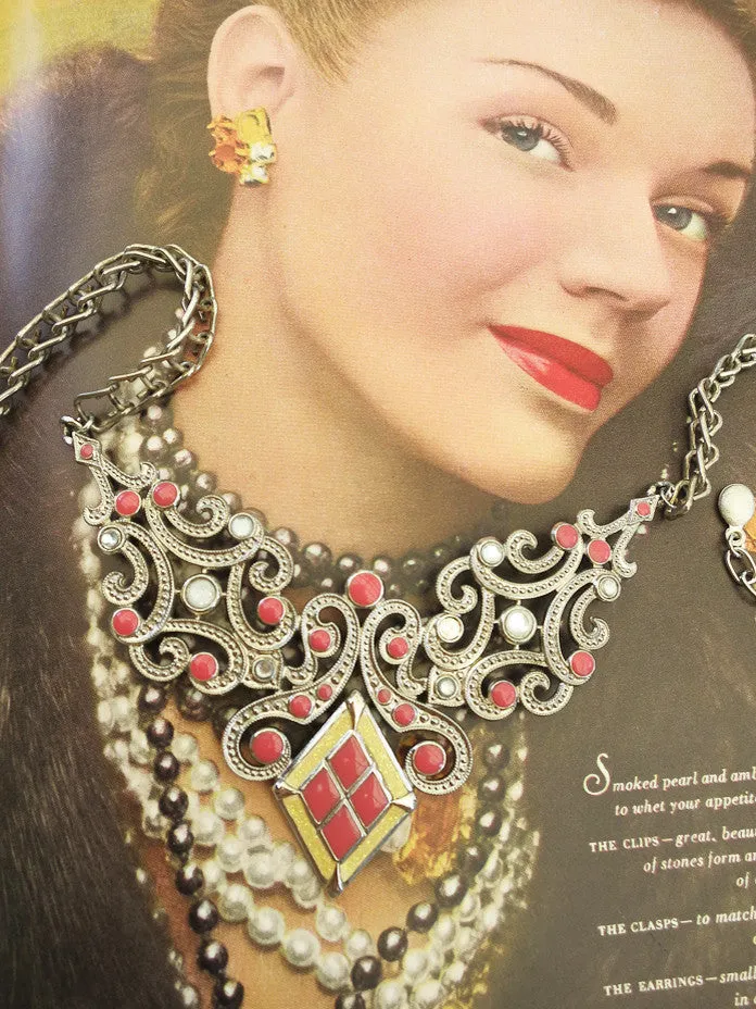 Pink and Yellow Statement Collar Necklace