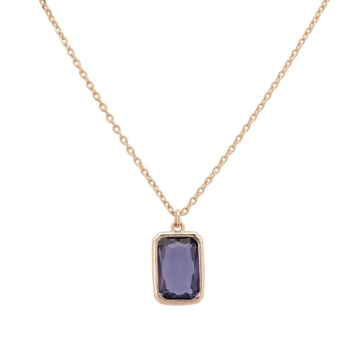 Portofino Necklace Dipped in Rose Gold Amethyst