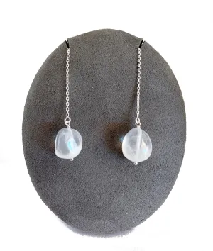 Quartz Threader Earrings in Sterling Silver