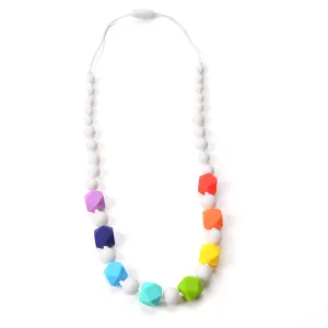 Rainbow Cuboctahedron Silicone Teething Necklace