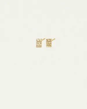 Relic MM Stud Earrings Solid Gold