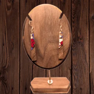 Resin and Wood Floral Earrings