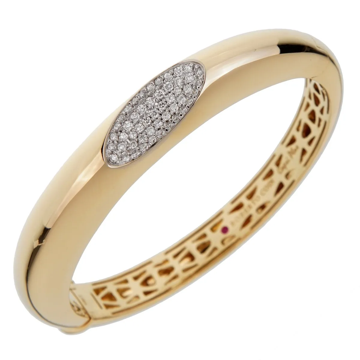 Roberto Coin Capri Diamond Yellow Gold Bangle Bracelet