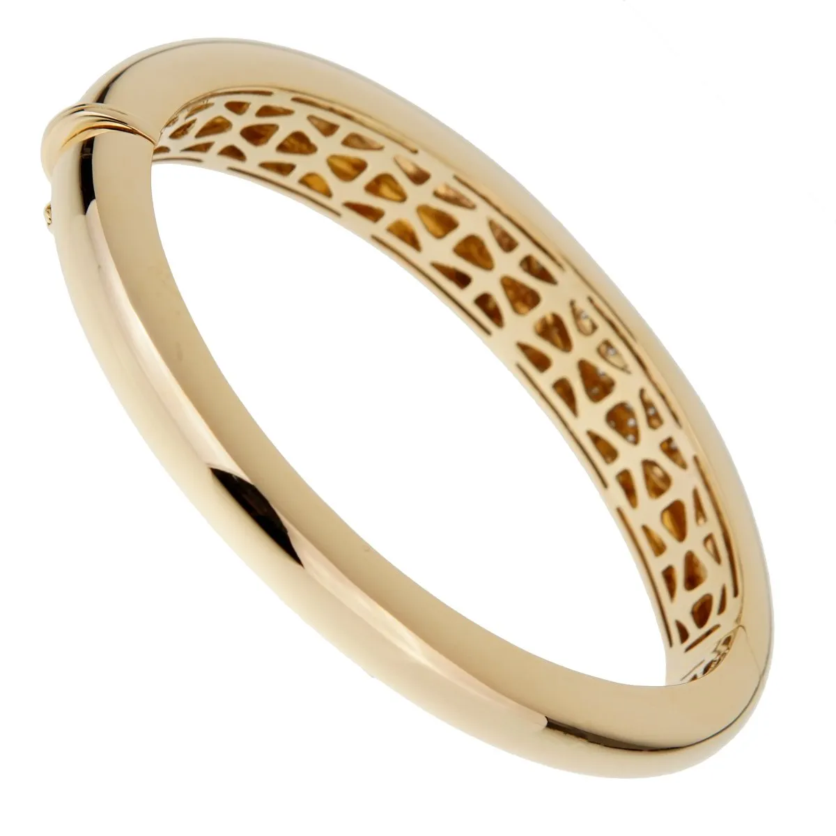 Roberto Coin Capri Diamond Yellow Gold Bangle Bracelet