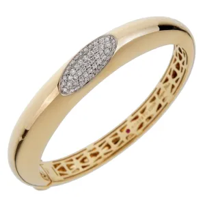 Roberto Coin Capri Diamond Yellow Gold Bangle Bracelet