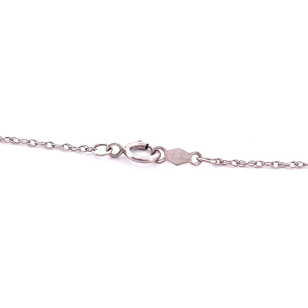 Romantic 10K White Gold Heart Natural Diamond Pendant Necklace