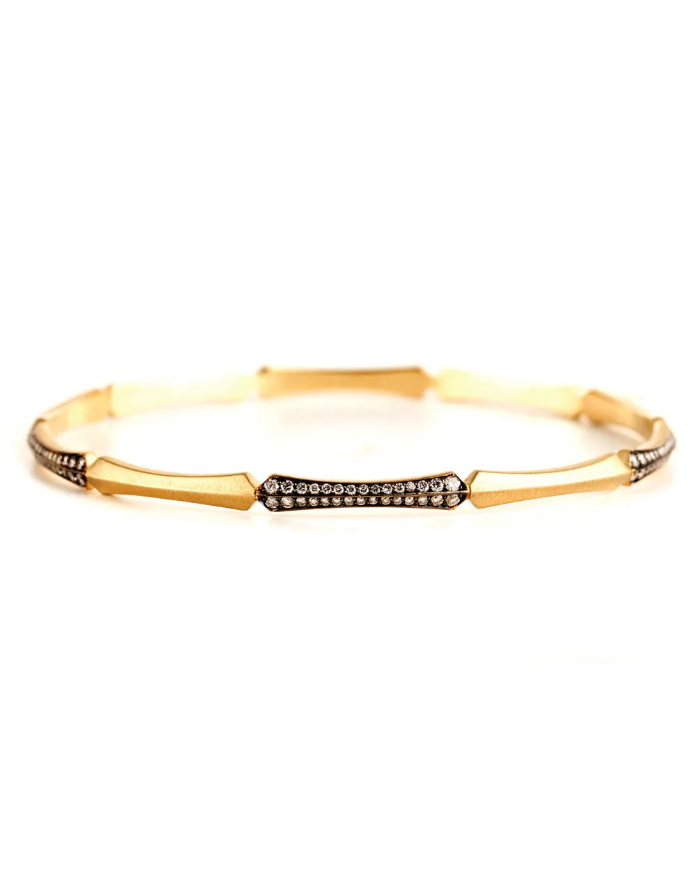 Round Brilliant Cut Diamond Corset Bangle Bracelet