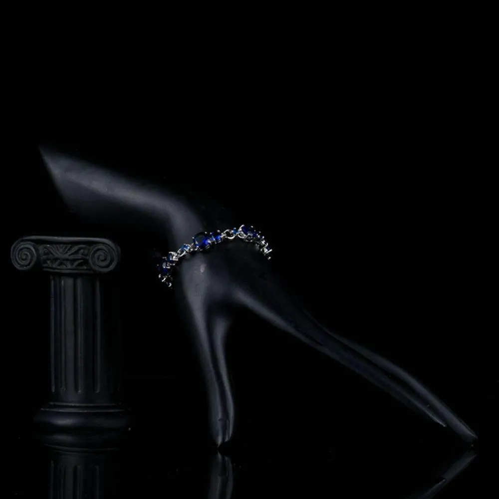 Royal Blue Toggle Clasp Cubic Zirconia Bracelet
