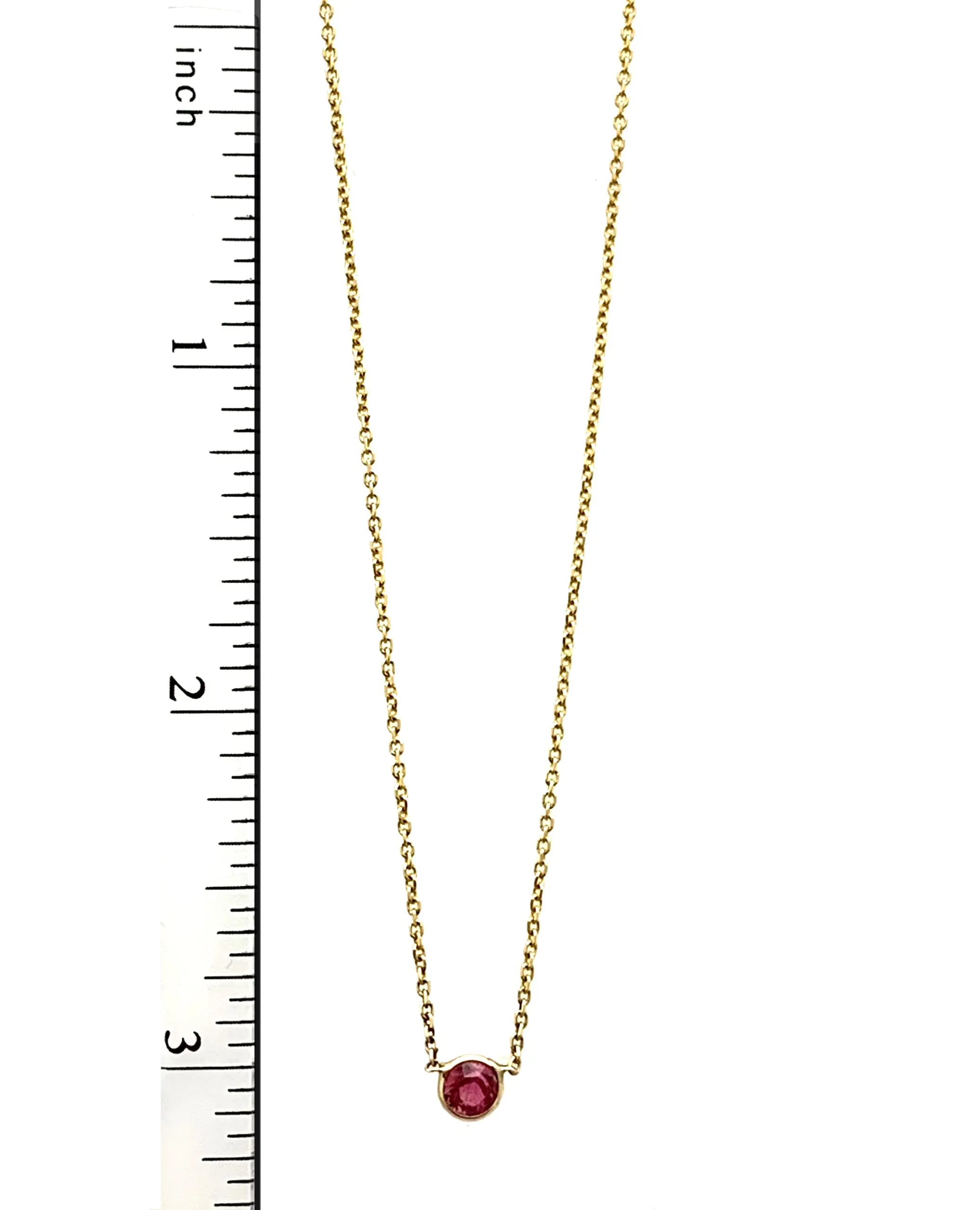 Rubellite Tourmaline Necklace in 14K Yellow Gold