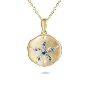 Sapphire Seashore Sand Dollar Pendant