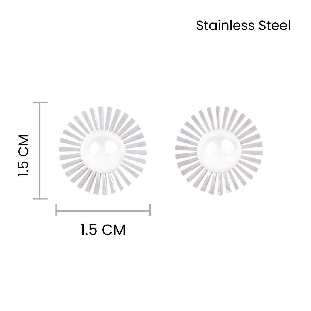 Silver Pearl Centric Earrings