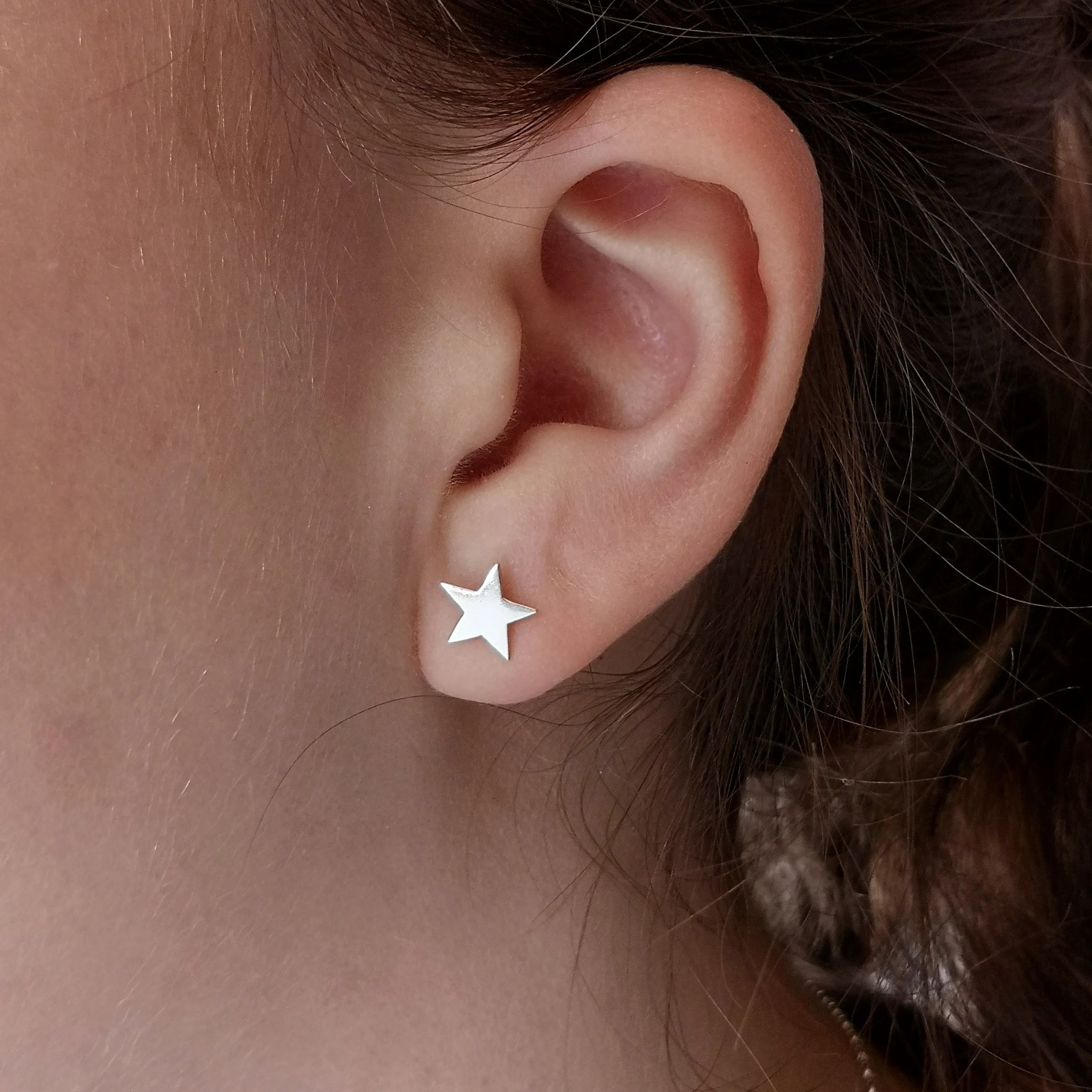 Silver Star Stud Earrings
