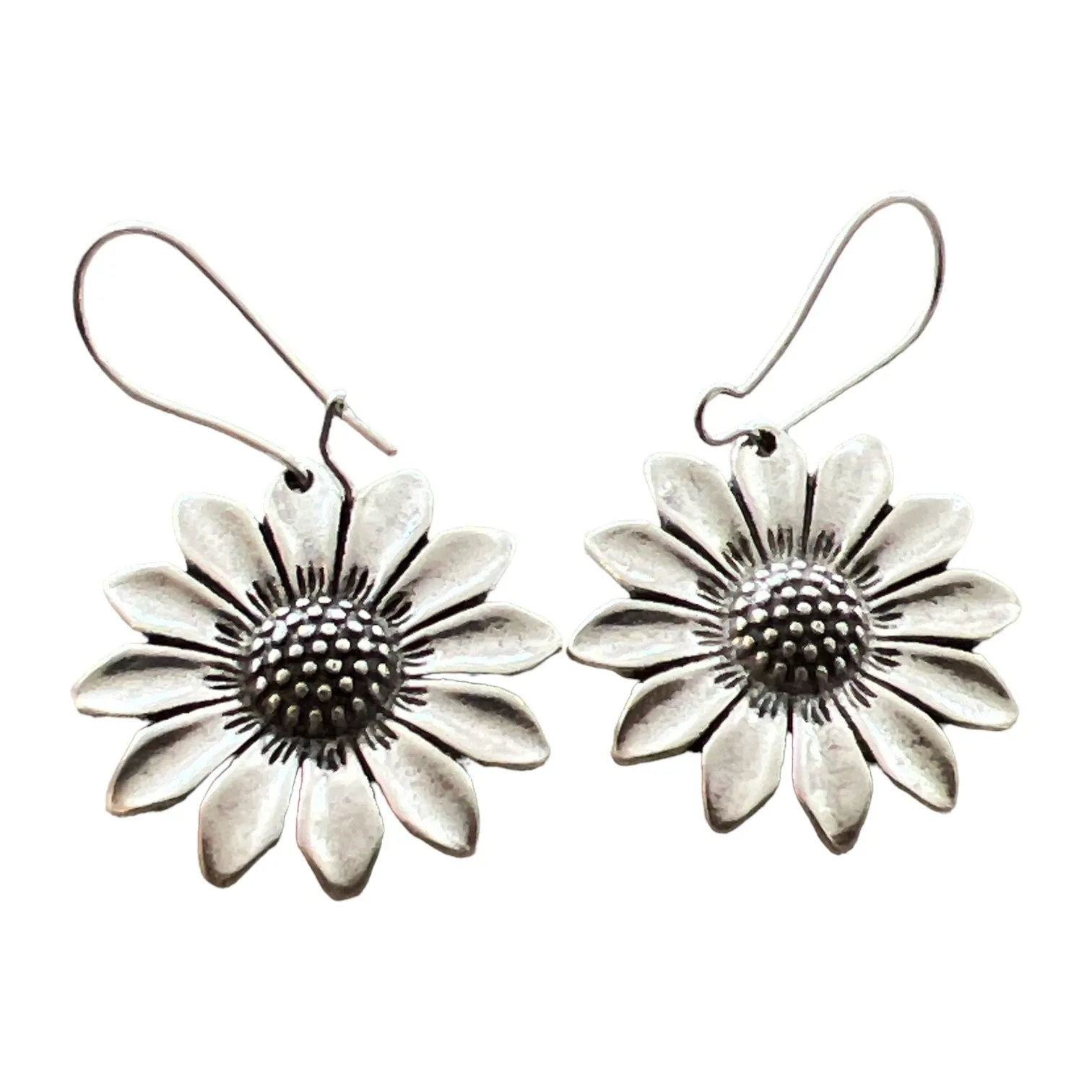 Silver Wildflower Earrings: Boho Hippie Chic Accessories