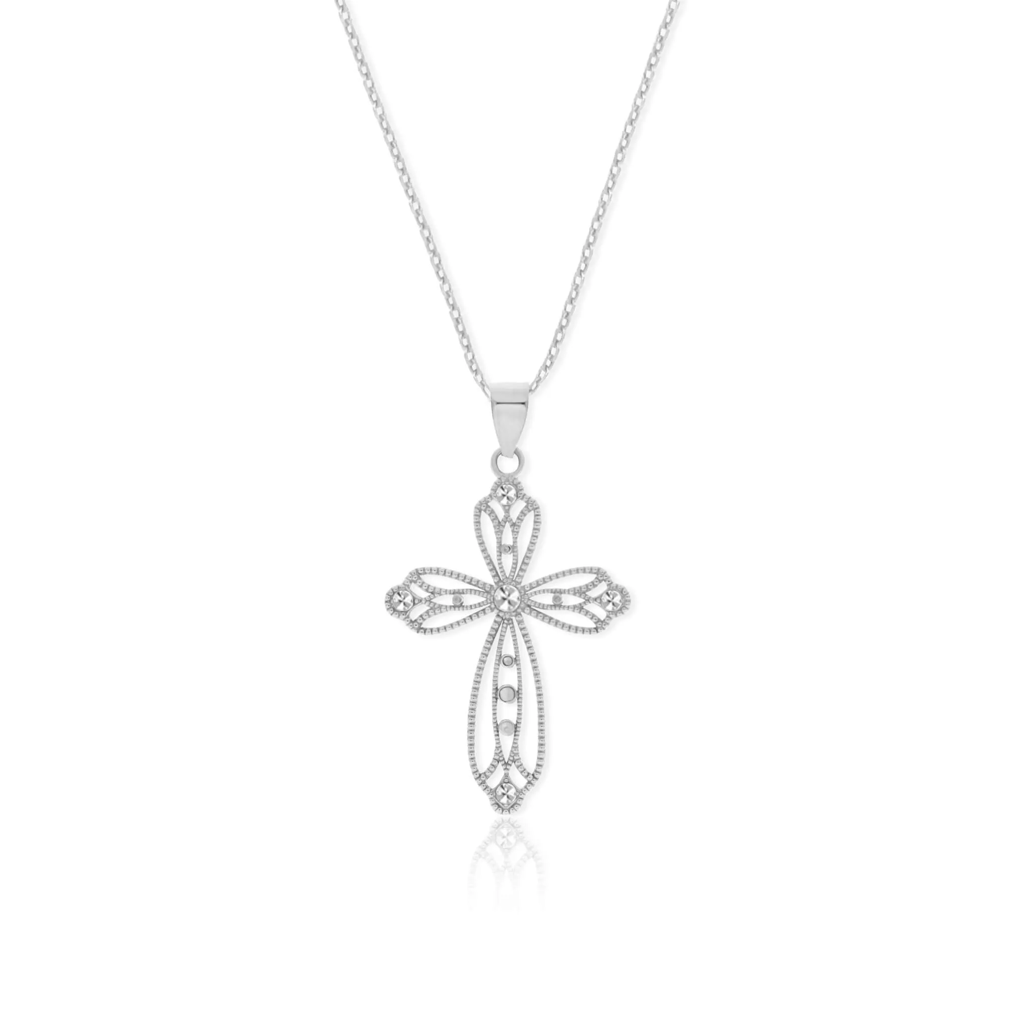 Softly Curved Cross Necklace Pendant