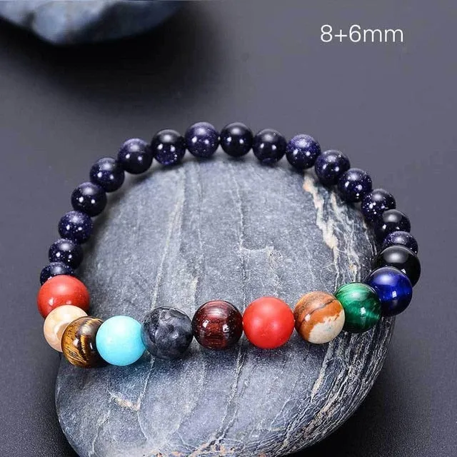 Solar Galaxy Natural Stone Chakra Bracelet