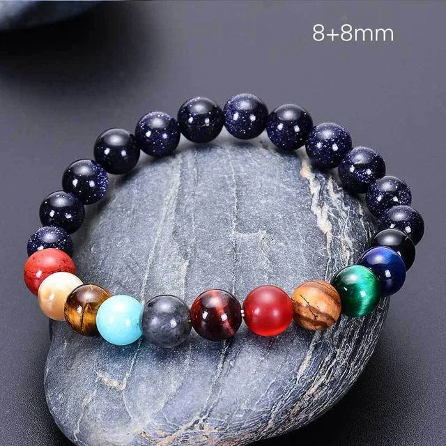 Solar Galaxy Natural Stone Chakra Bracelet