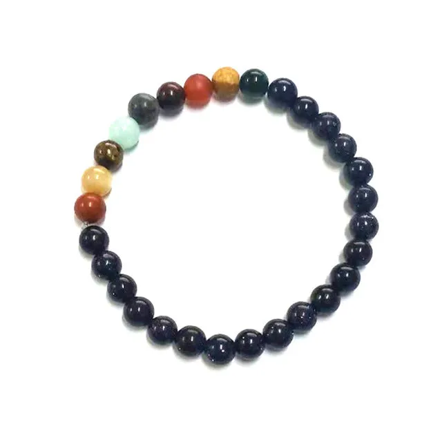 Solar Galaxy Natural Stone Chakra Bracelet