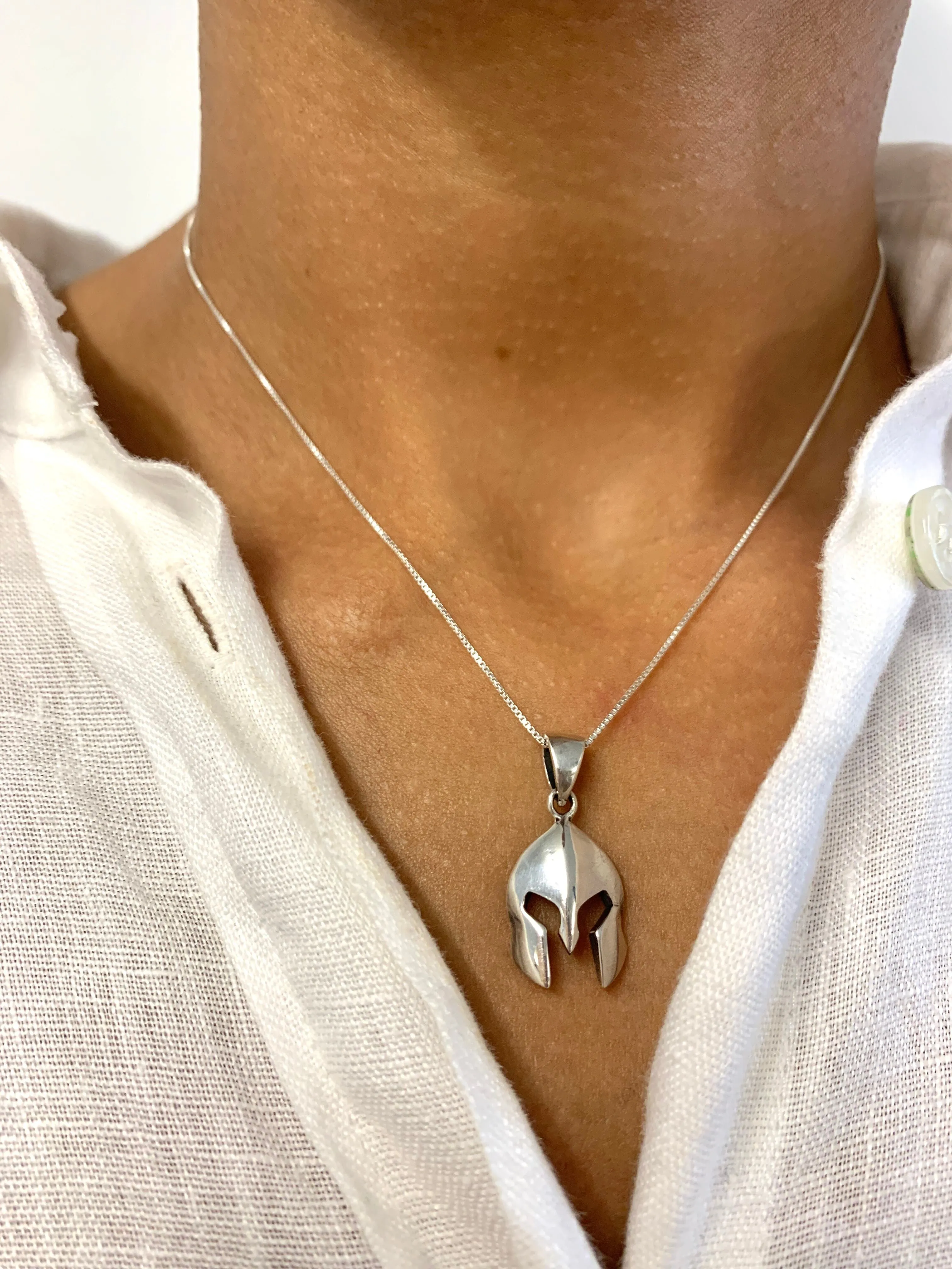 Spartan Pendant - Large Helmet Necklace - Greek Warrior Necklace