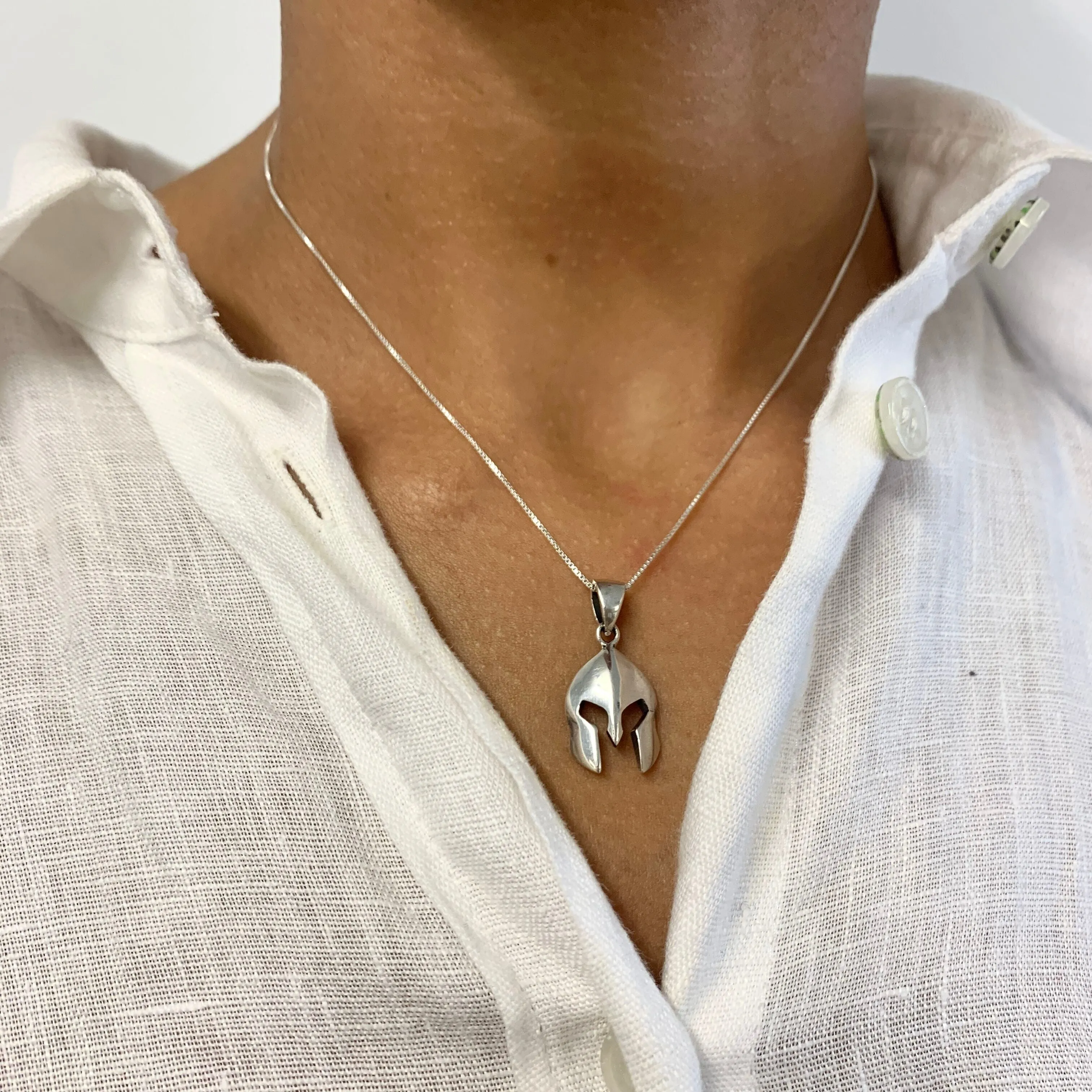 Spartan Pendant - Large Helmet Necklace - Greek Warrior Necklace