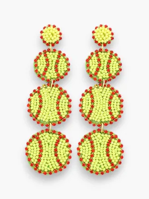 Sporty Chic Softball Earrings